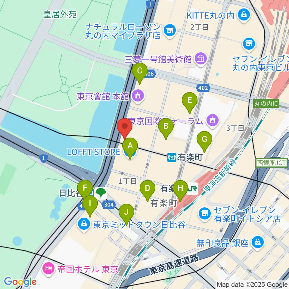帝国劇場[休館]周辺のコンビニエンスストア一覧地図