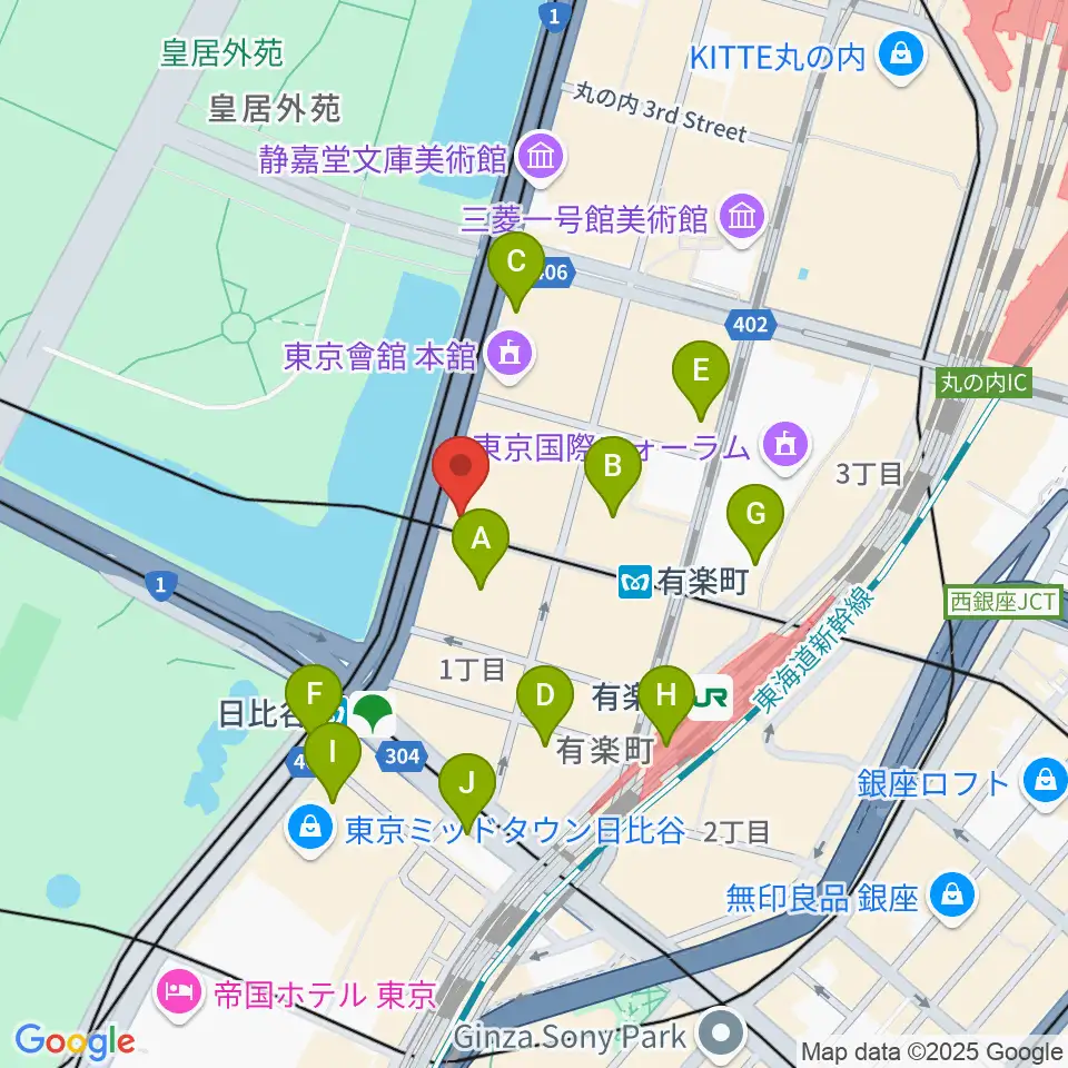 帝国劇場[休館]周辺のコンビニエンスストア一覧地図