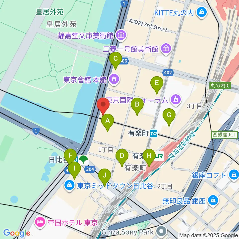 帝国劇場[休館]周辺のコンビニエンスストア一覧地図
