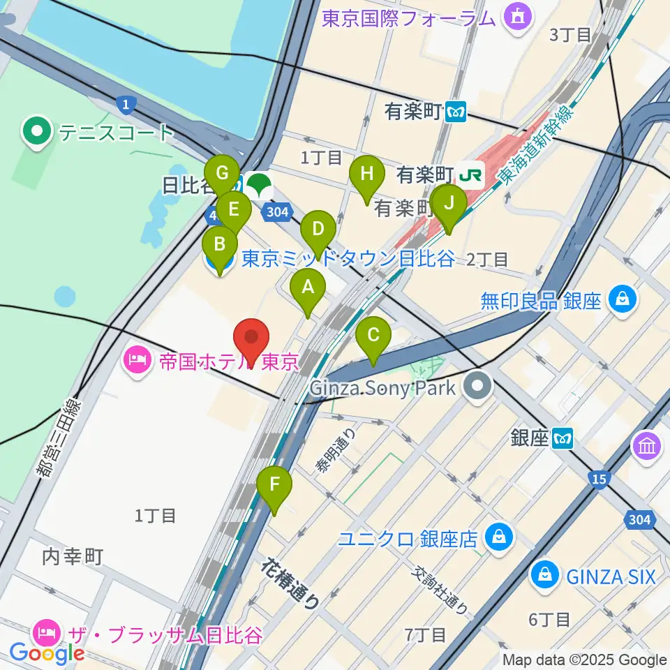 シアタークリエ周辺のコンビニエンスストア一覧地図