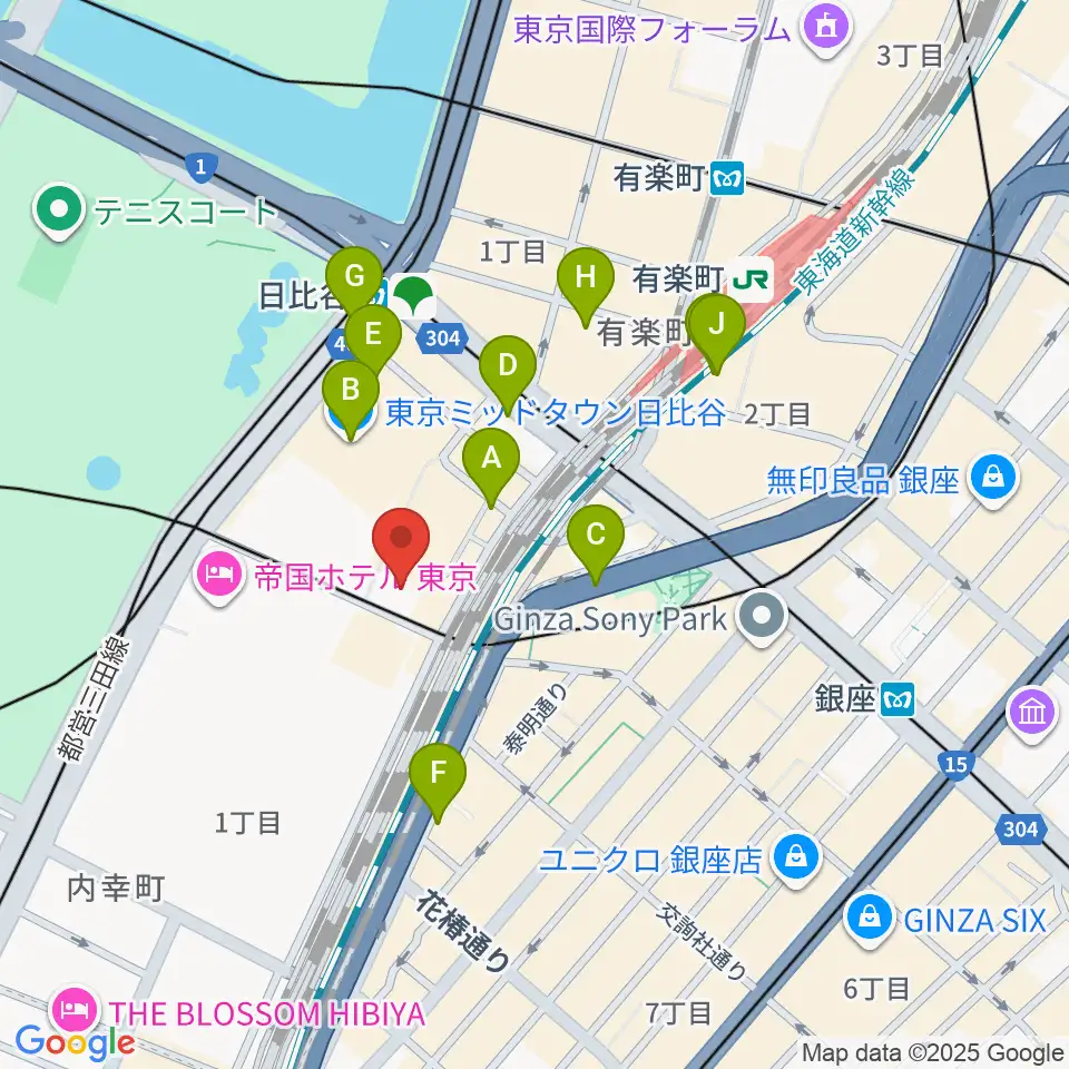 シアタークリエ周辺のコンビニエンスストア一覧地図
