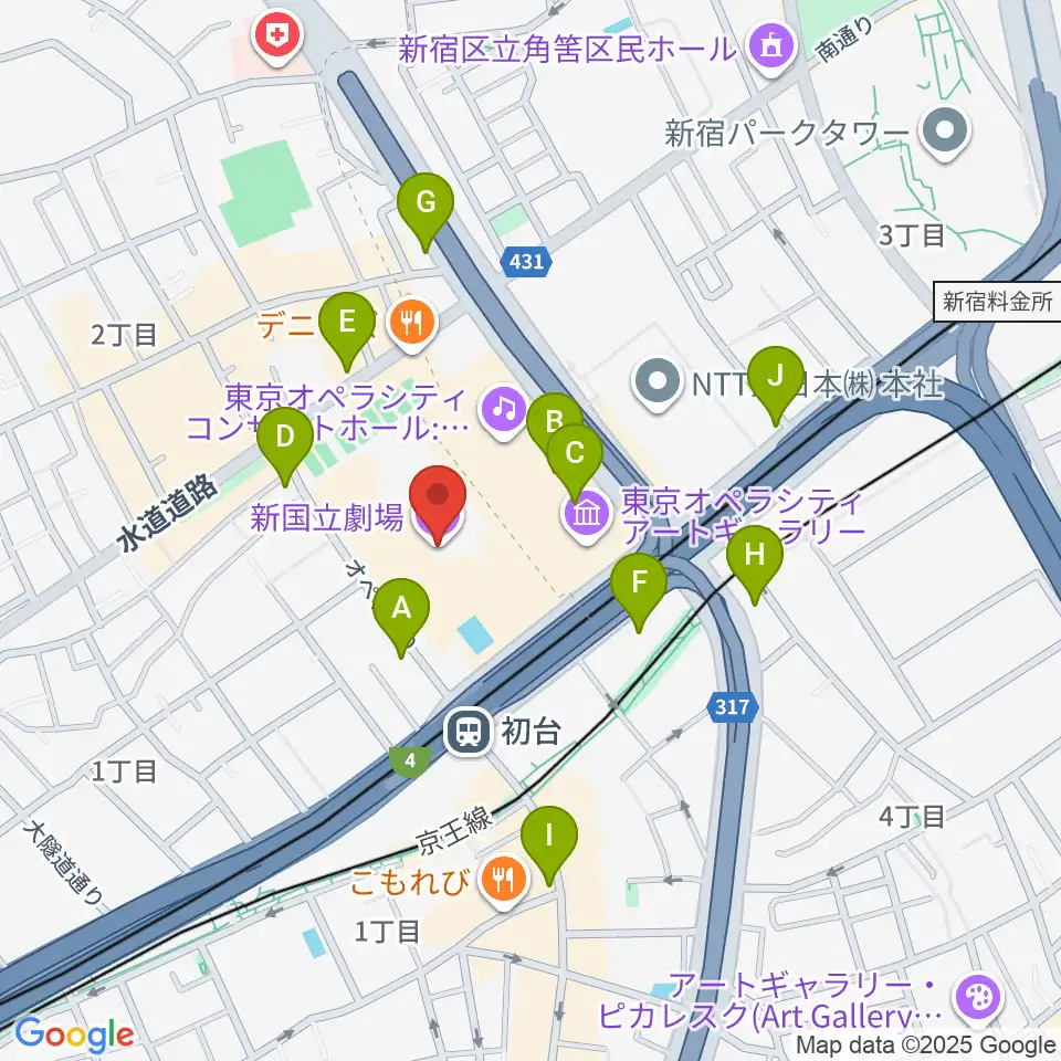 新国立劇場周辺のコンビニエンスストア一覧地図