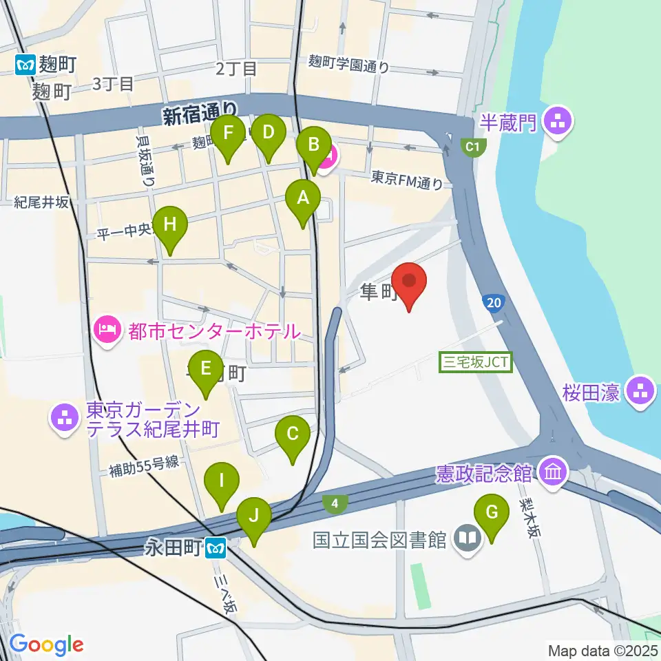 国立劇場周辺のコンビニエンスストア一覧地図