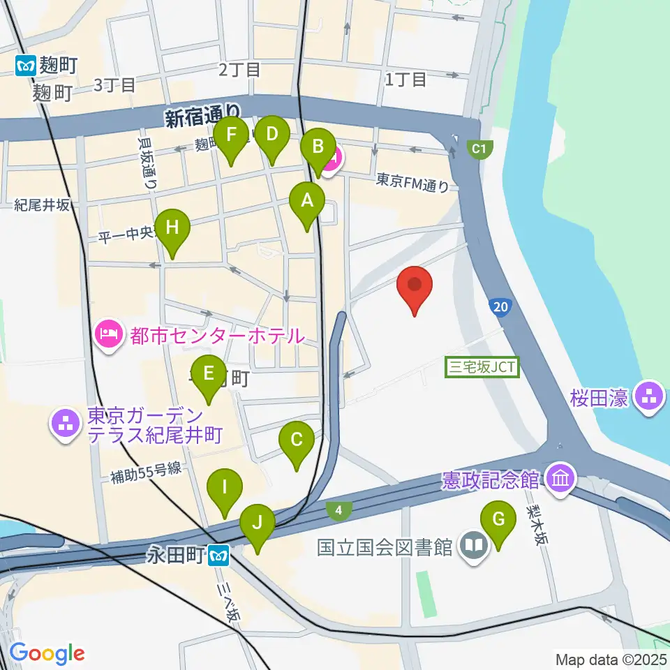 国立劇場周辺のコンビニエンスストア一覧地図