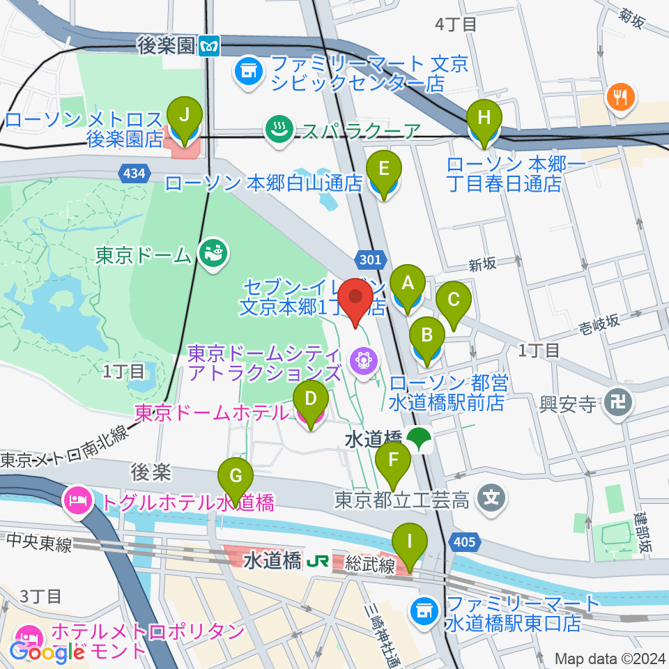 シアターGロッソ周辺のコンビニエンスストア一覧地図