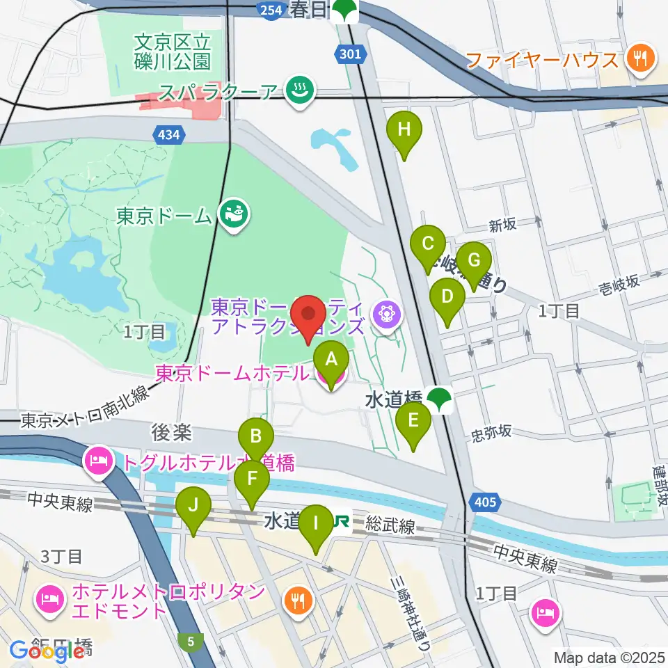 東京ドームシティプリズムホール周辺のコンビニエンスストア一覧地図
