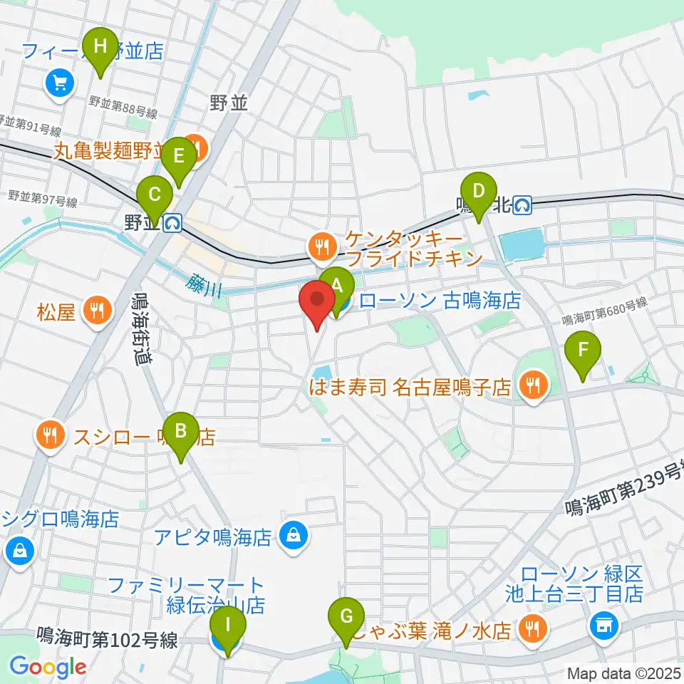 Enchante音楽教室周辺のコンビニエンスストア一覧地図