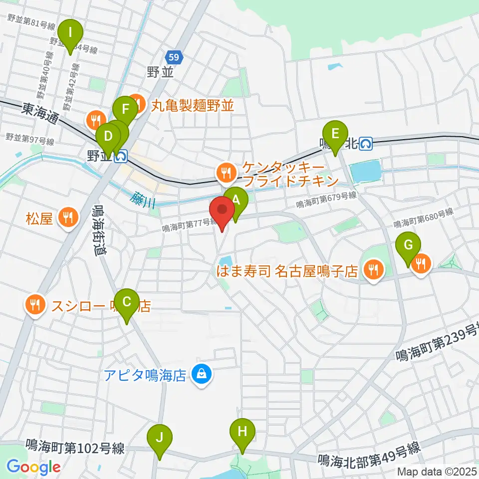 Enchante音楽教室周辺のコンビニエンスストア一覧地図