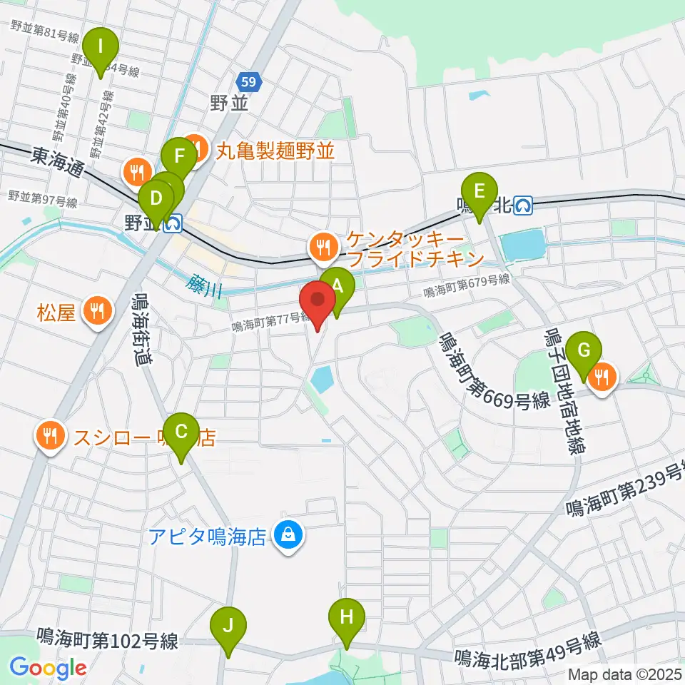 Enchante音楽教室周辺のコンビニエンスストア一覧地図