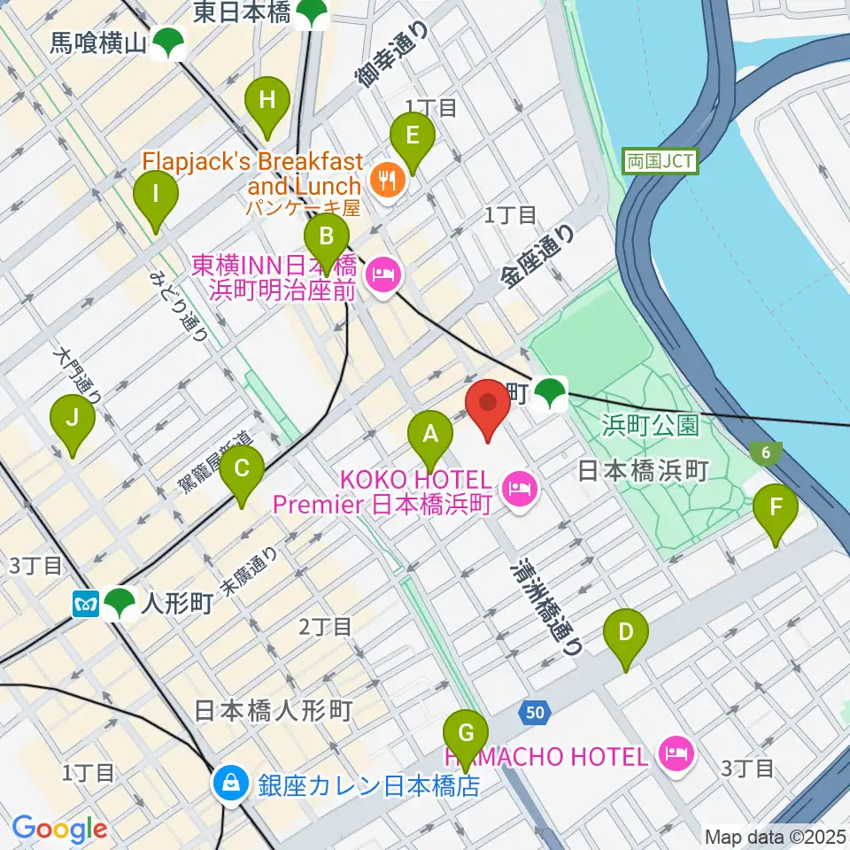 明治座周辺のコンビニエンスストア一覧地図