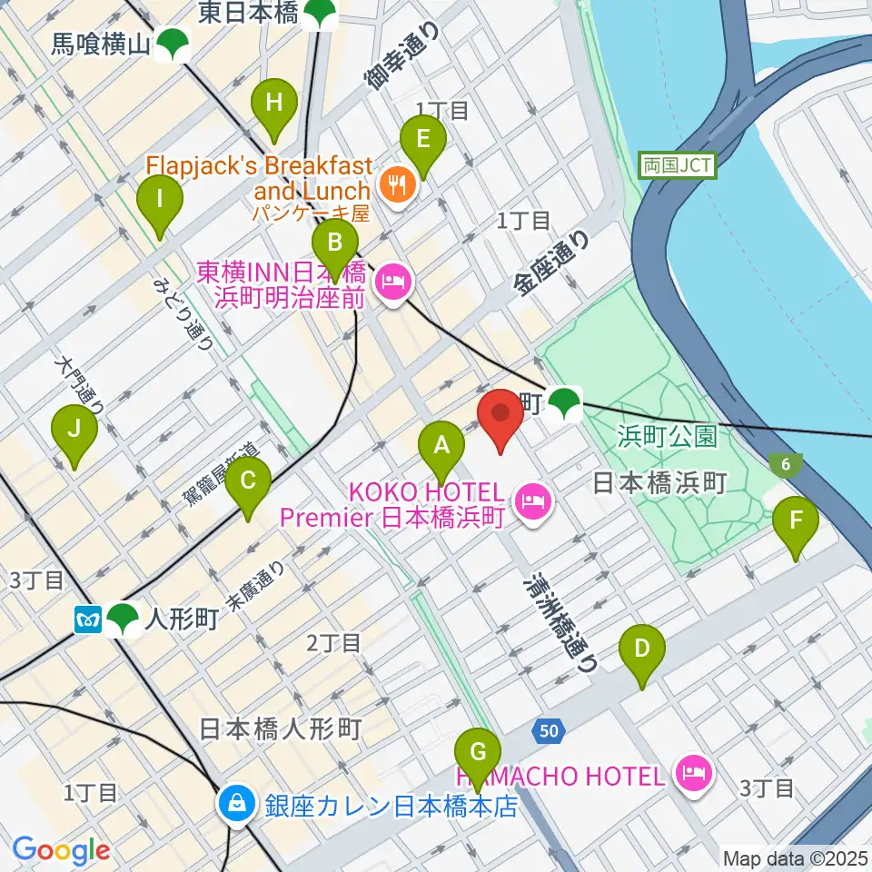 明治座周辺のコンビニエンスストア一覧地図