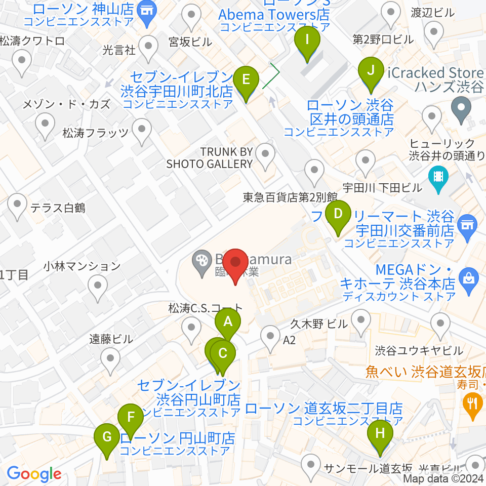 シアターコクーン周辺のコンビニエンスストア一覧地図