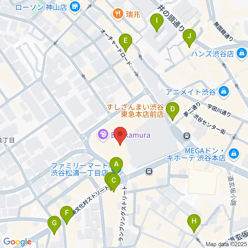 シアターコクーン周辺のコンビニエンスストア一覧地図