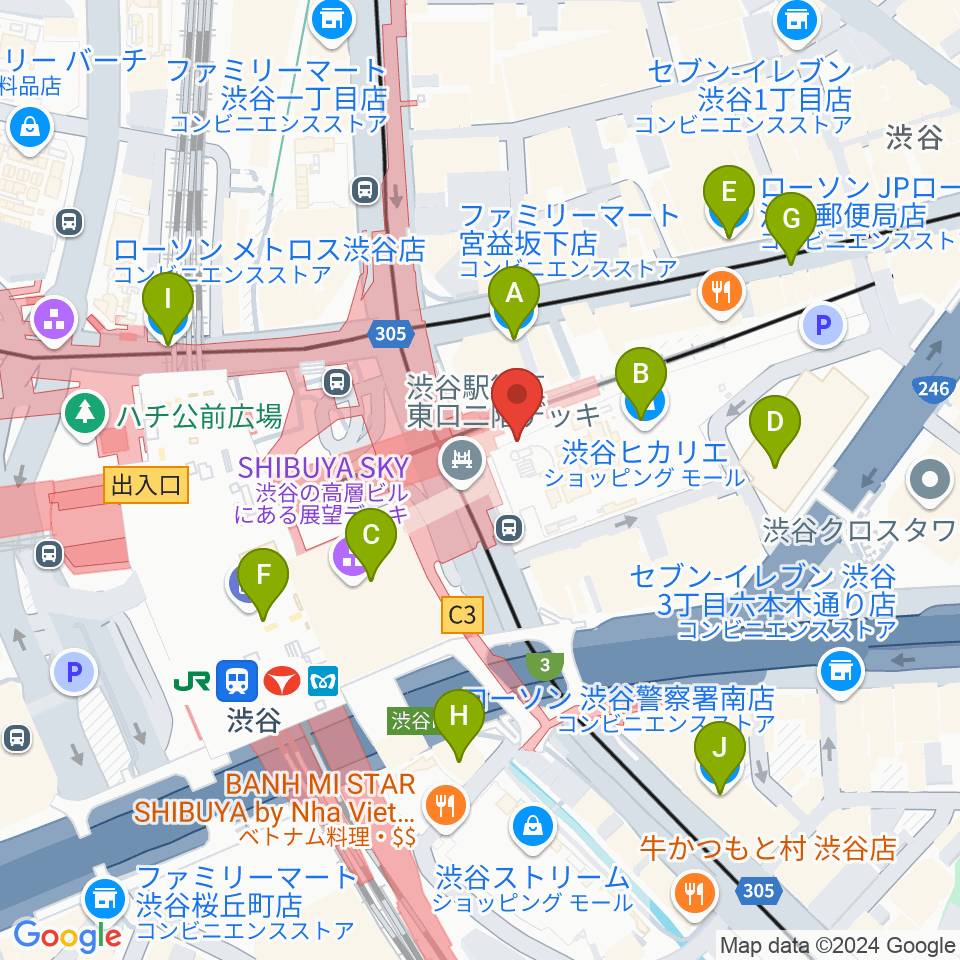 東急シアターオーブ周辺のコンビニエンスストア一覧地図