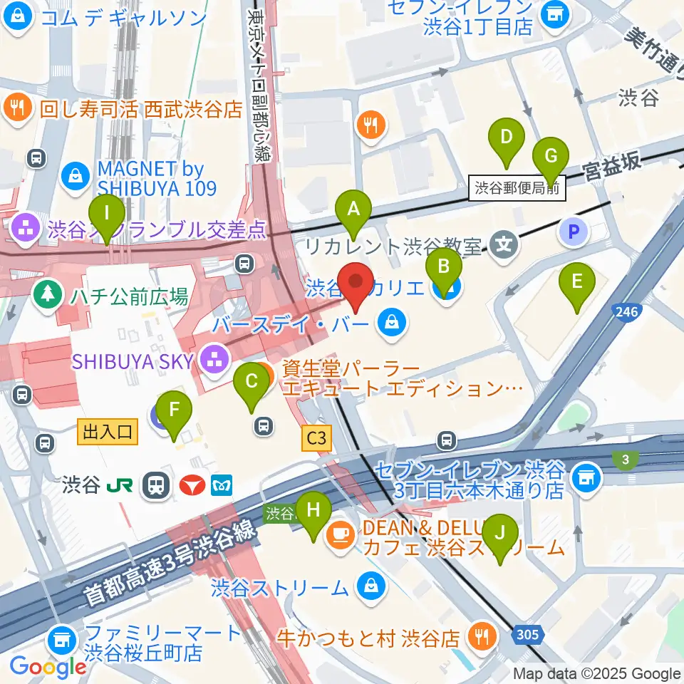 東急シアターオーブ周辺のコンビニエンスストア一覧地図