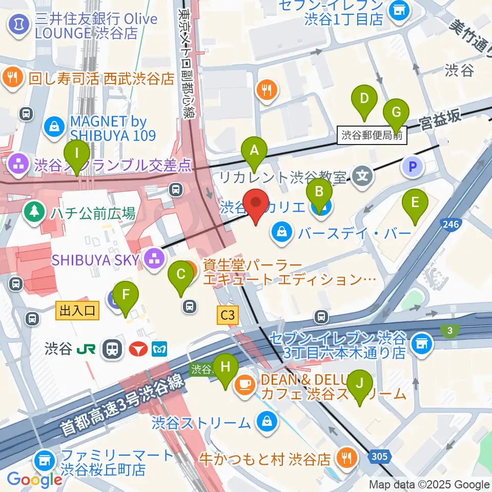 東急シアターオーブ周辺のコンビニエンスストア一覧地図