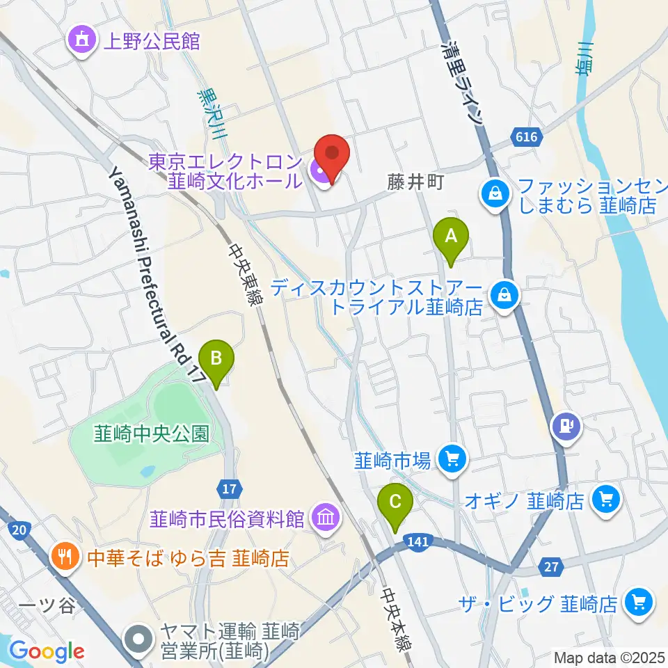 東京エレクトロン韮崎文化ホール周辺のコンビニエンスストア一覧地図