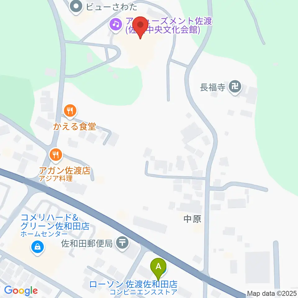 アミューズメント佐渡（佐渡中央文化会館）周辺のコンビニエンスストア一覧地図