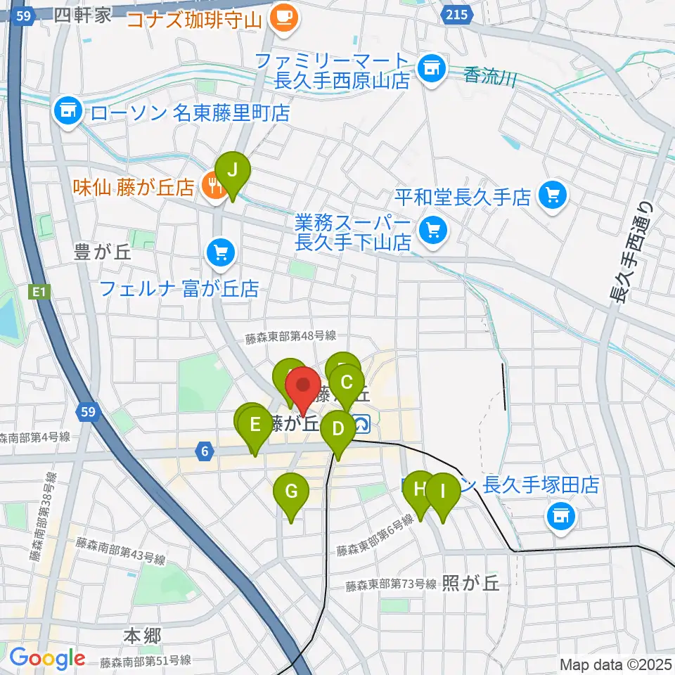 名古屋新堀ギター音楽院 藤ヶ丘教室周辺のコンビニエンスストア一覧地図