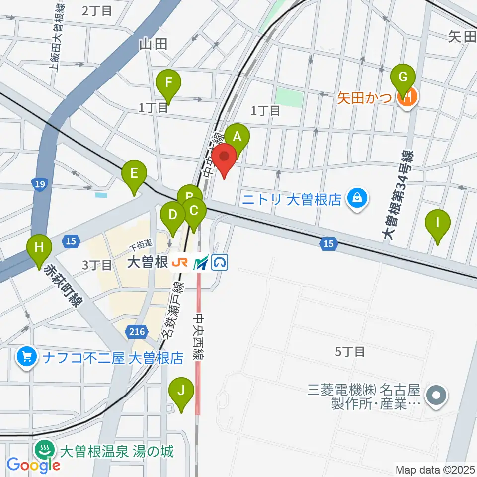 名古屋 新堀ギター音楽院 大曽根教室周辺のコンビニエンスストア一覧地図