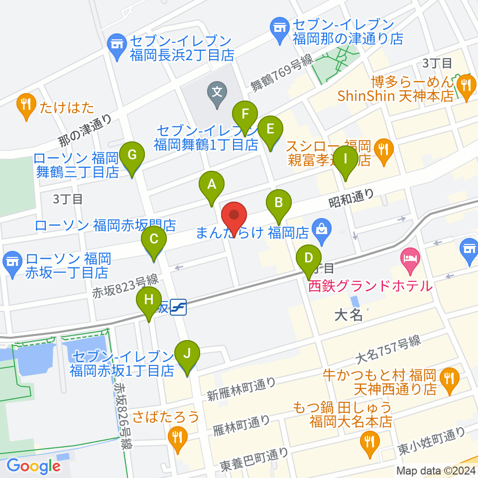 クレモナ楽器周辺のコンビニエンスストア一覧地図