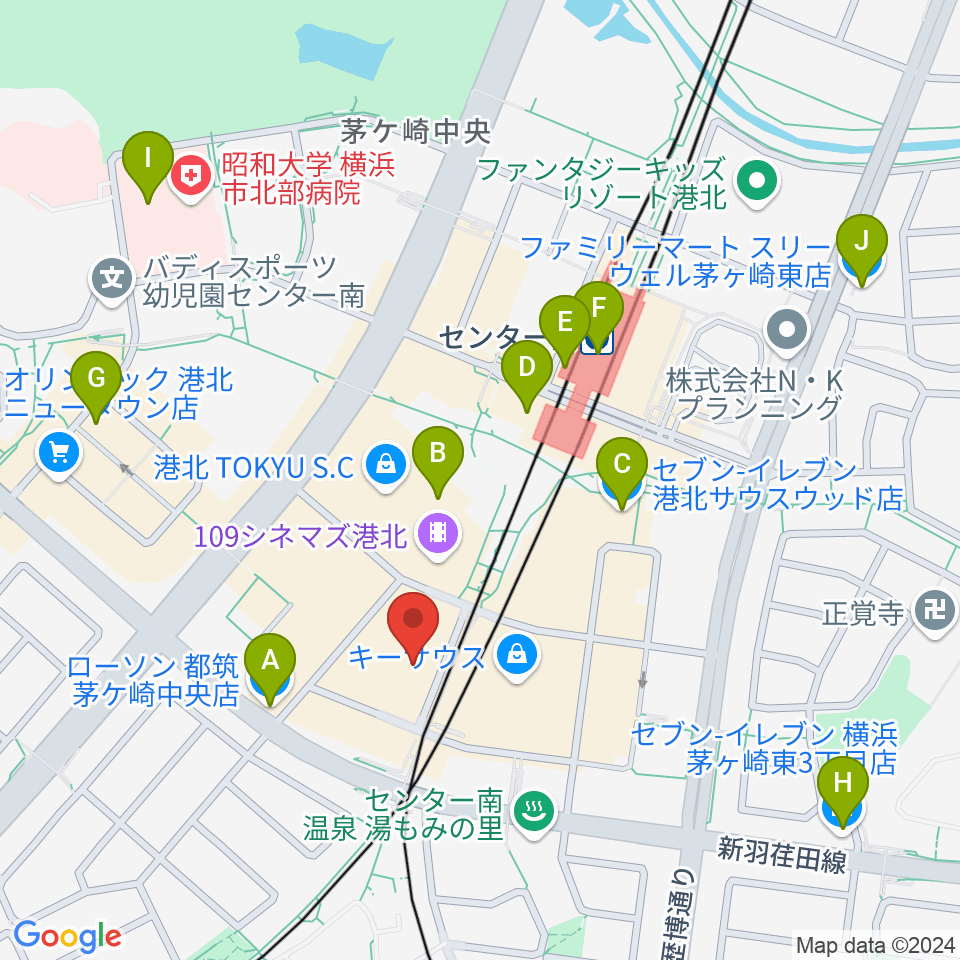 ホーリーアローズボーカルスクール周辺のコンビニエンスストア一覧地図