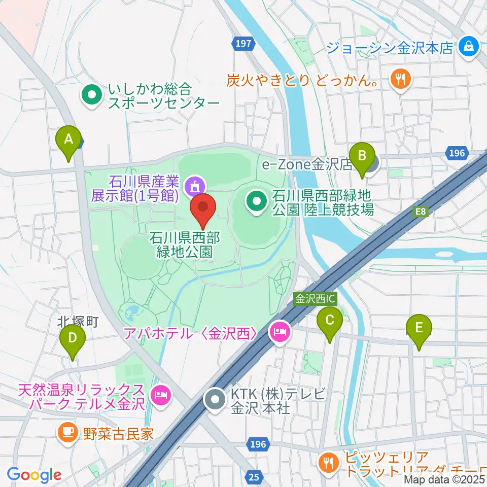 石川県産業展示館1・2・3号館周辺のコンビニエンスストア一覧地図