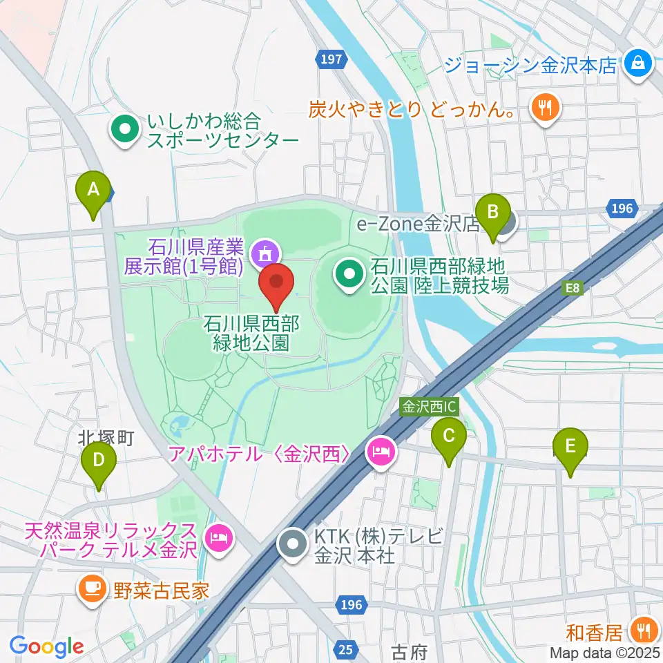 石川県産業展示館1・2・3号館周辺のコンビニエンスストア一覧地図