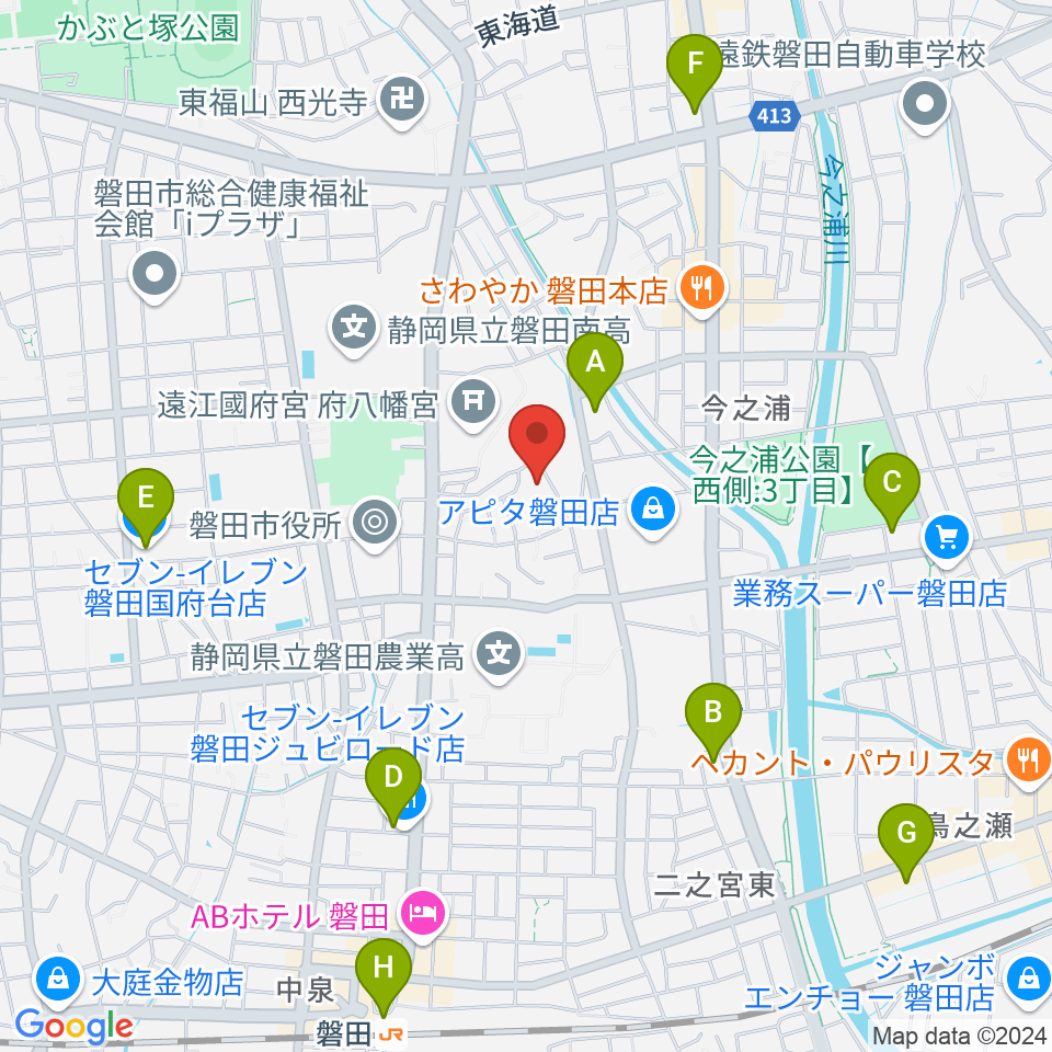 ワークピア磐田周辺のコンビニエンスストア一覧地図