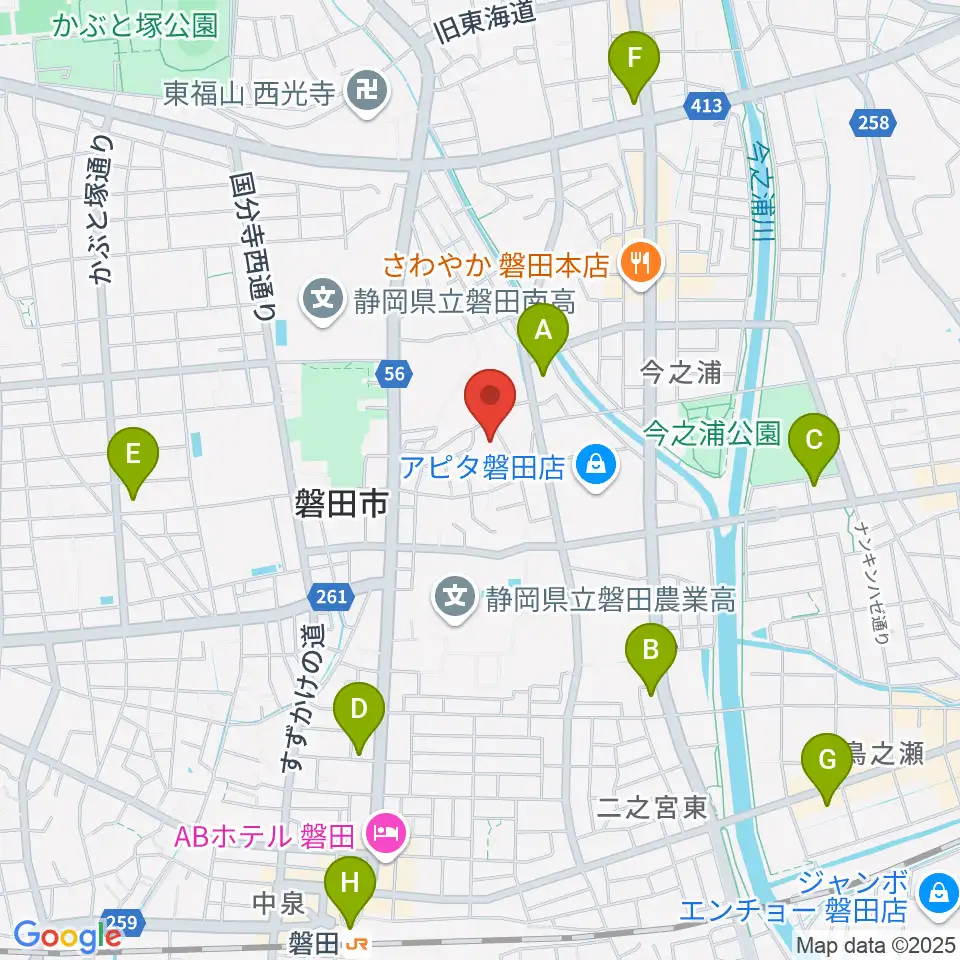 ワークピア磐田周辺のコンビニエンスストア一覧地図