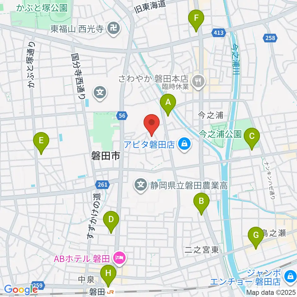 ワークピア磐田周辺のコンビニエンスストア一覧地図