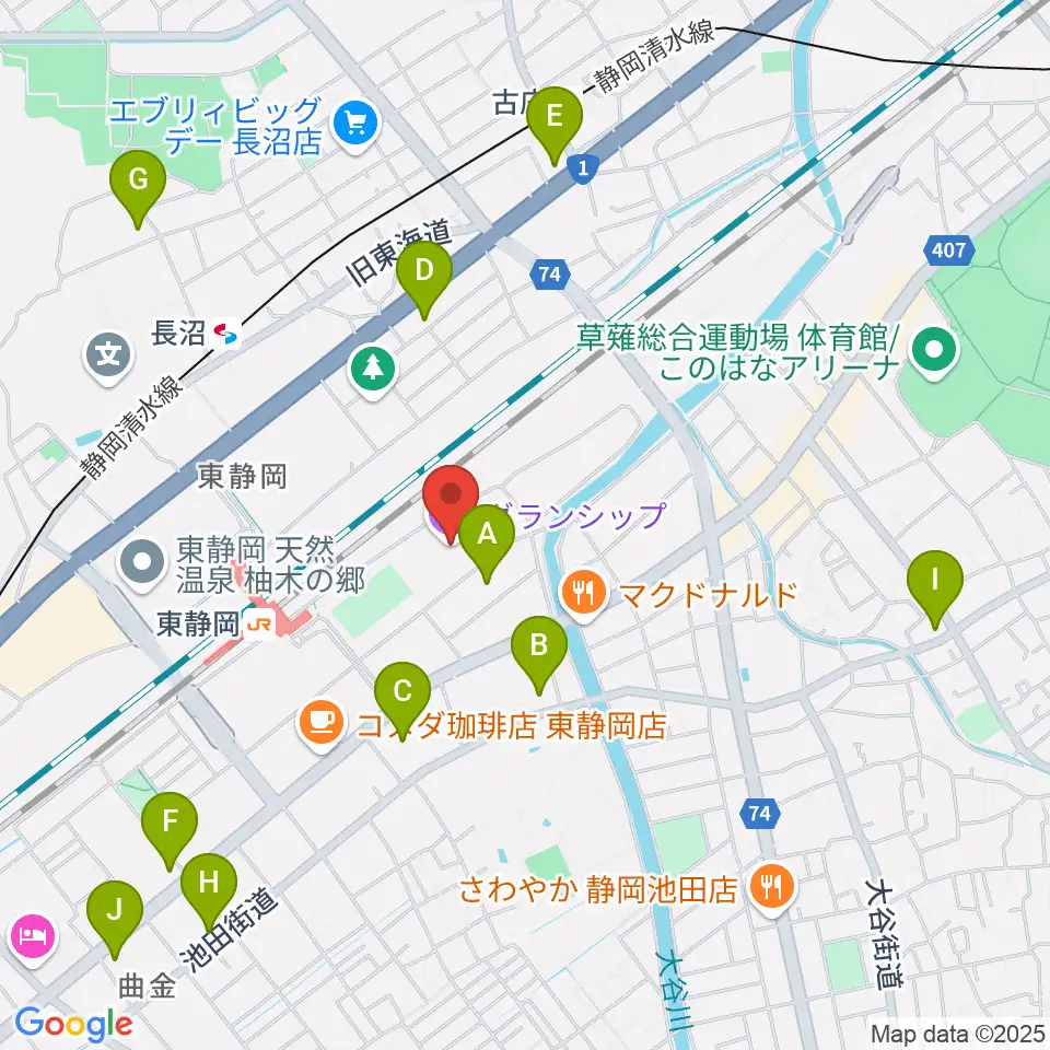 グランシップ周辺のコンビニエンスストア一覧地図
