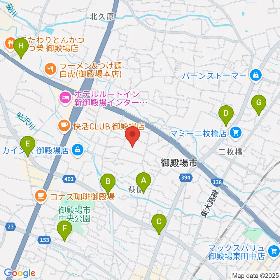 御殿場市民会館周辺のコンビニエンスストア一覧地図