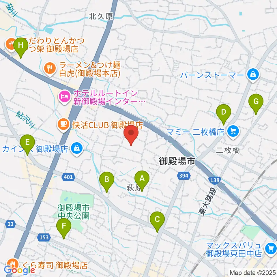 御殿場市民会館周辺のコンビニエンスストア一覧地図