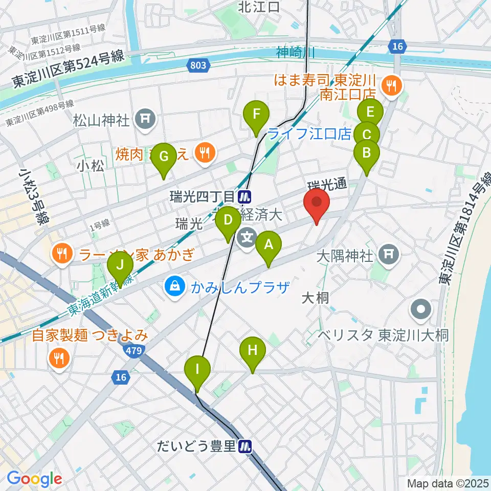 ギター工房 SHOJI周辺のコンビニエンスストア一覧地図