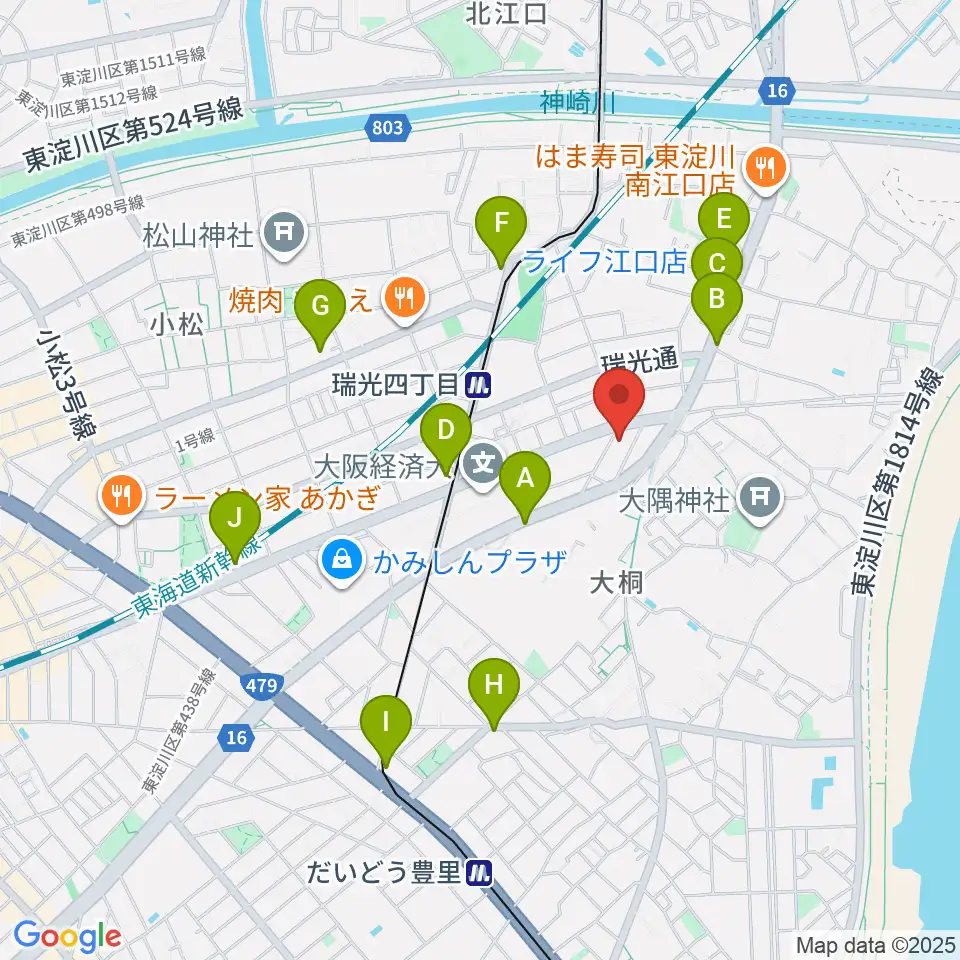 ギター工房 SHOJI周辺のコンビニエンスストア一覧地図