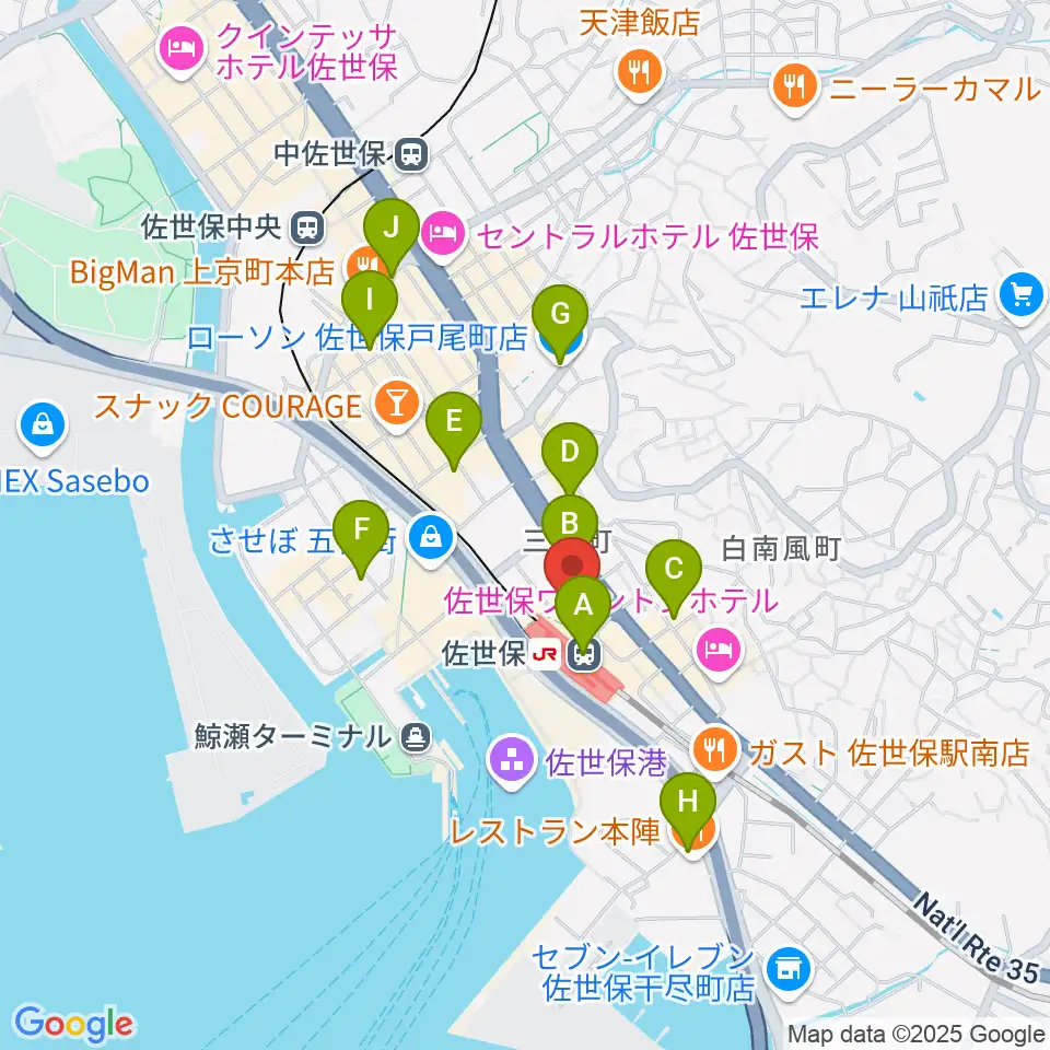 島村楽器 えきマチ1丁目佐世保店周辺のコンビニエンスストア一覧地図