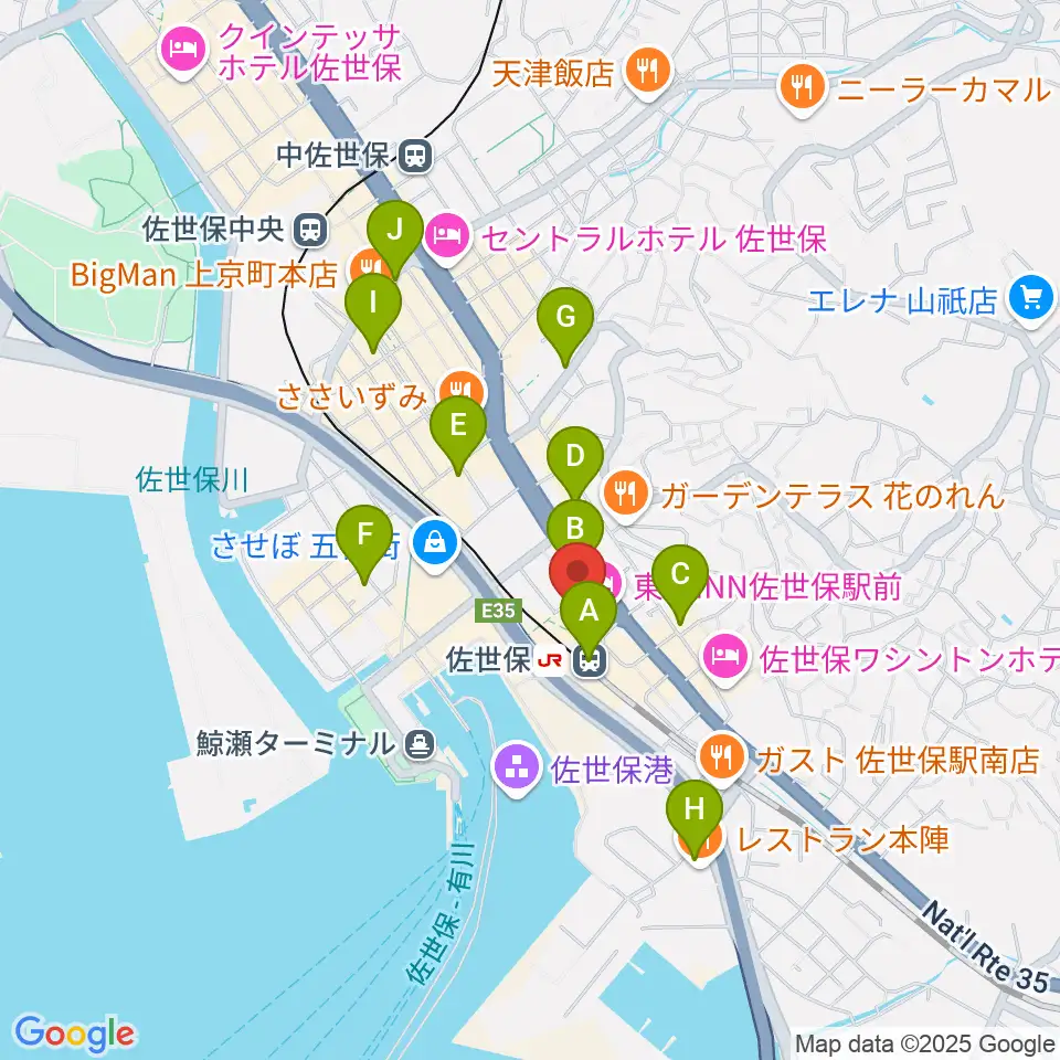 島村楽器 えきマチ1丁目佐世保店周辺のコンビニエンスストア一覧地図