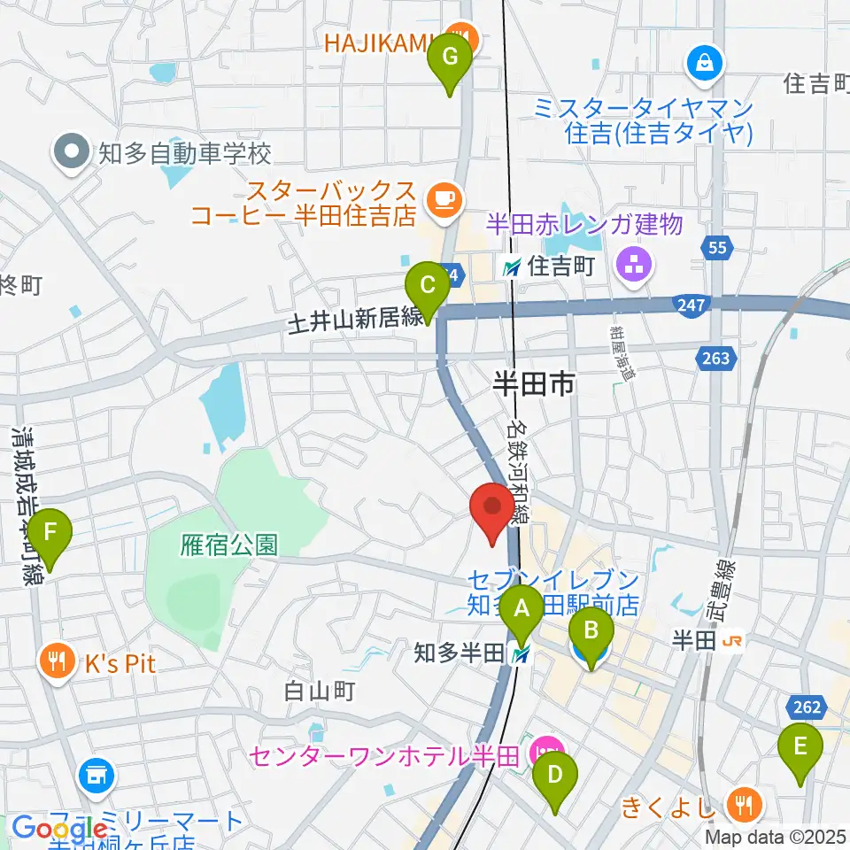 瀧上工業雁宿ホール周辺のコンビニエンスストア一覧地図