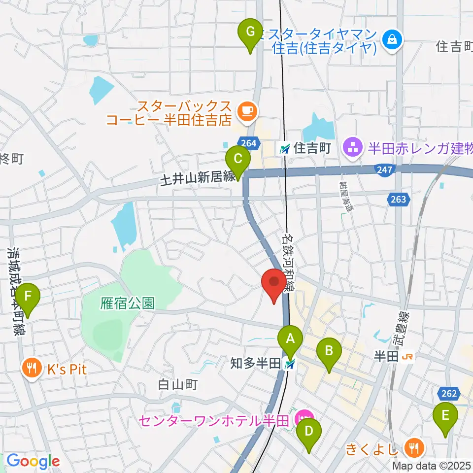 瀧上工業雁宿ホール周辺のコンビニエンスストア一覧地図