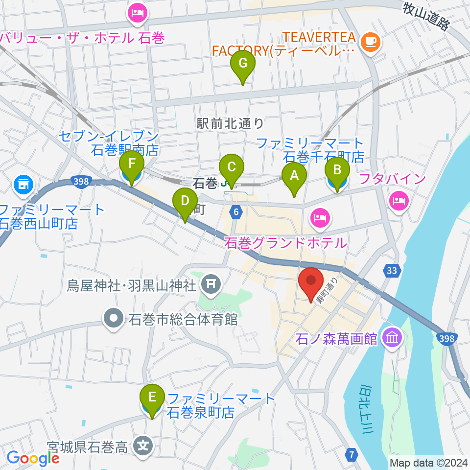 ARCOスタジオ周辺のコンビニエンスストア一覧地図