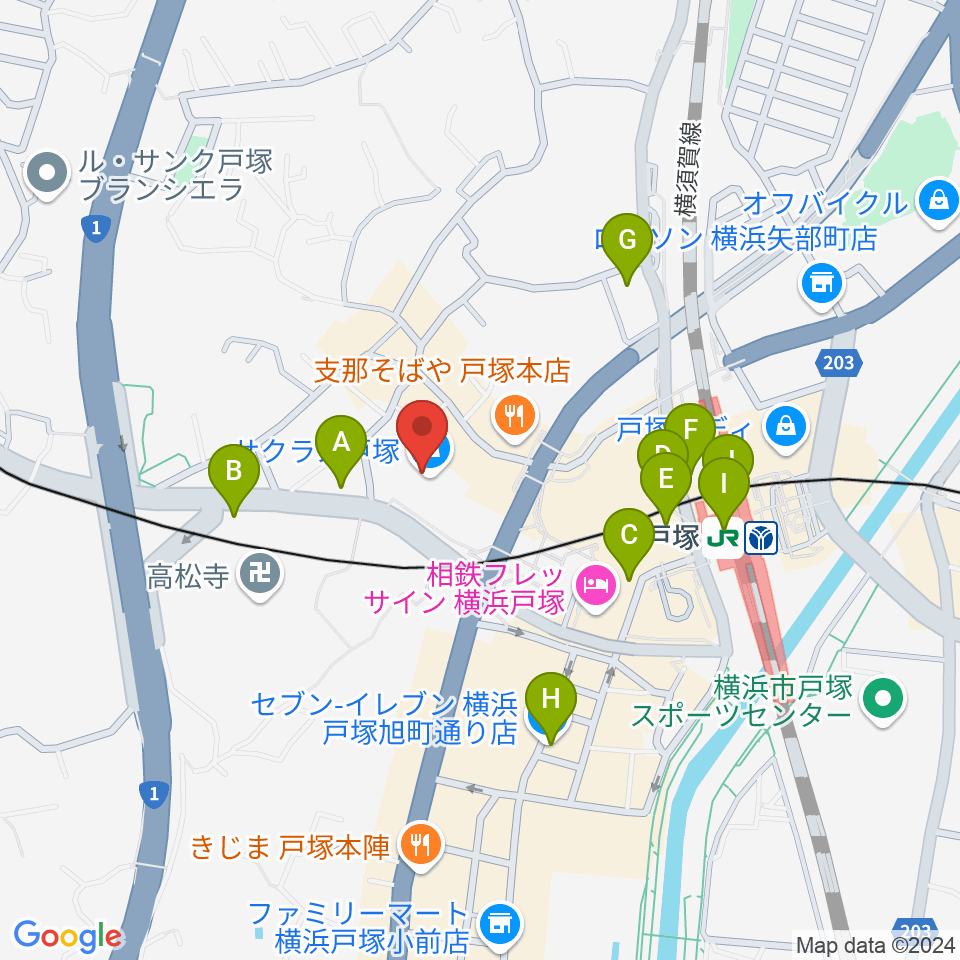 桜 音楽教室周辺のコンビニエンスストア一覧地図