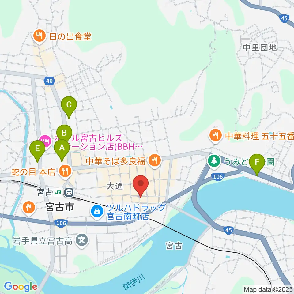 クラブカウンターアクション宮古周辺のコンビニエンスストア一覧地図