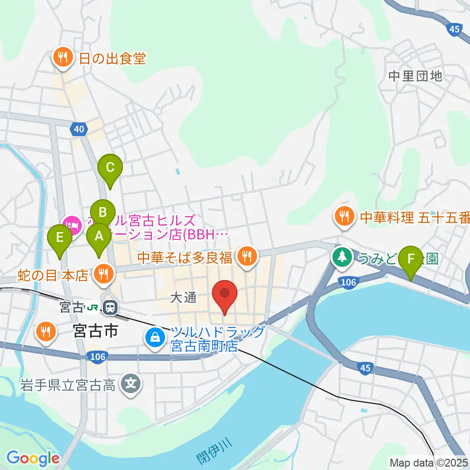 クラブカウンターアクション宮古周辺のコンビニエンスストア一覧地図