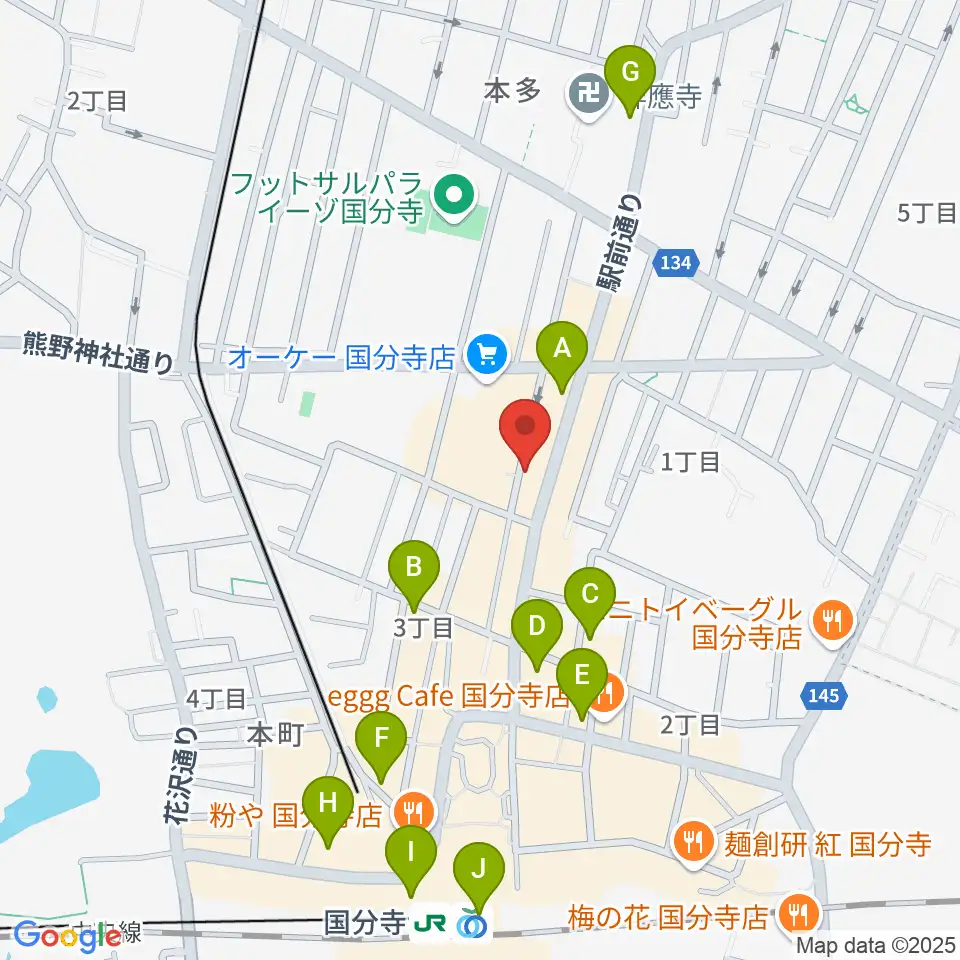 国分寺ギブハーツ周辺のコンビニエンスストア一覧地図