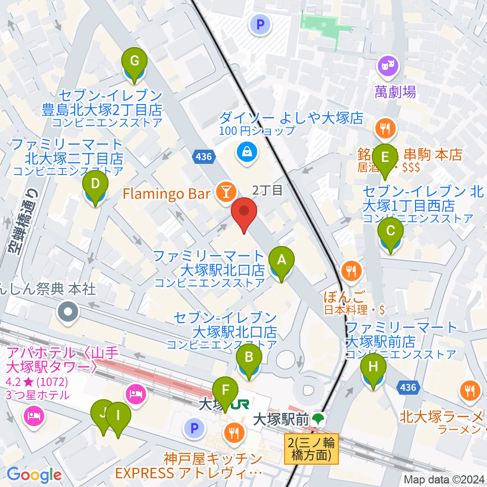 大塚Hearts+周辺のコンビニエンスストア一覧地図