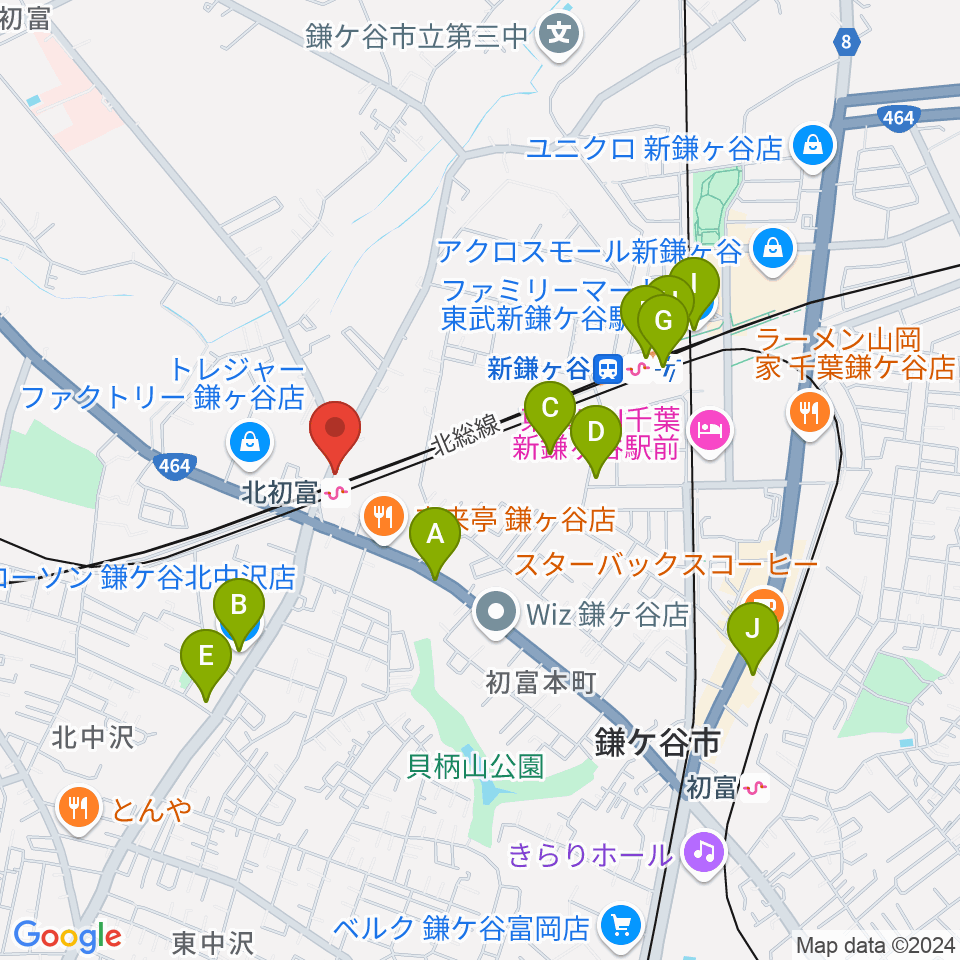 ハンドワイヤードガレージ周辺のコンビニエンスストア一覧地図