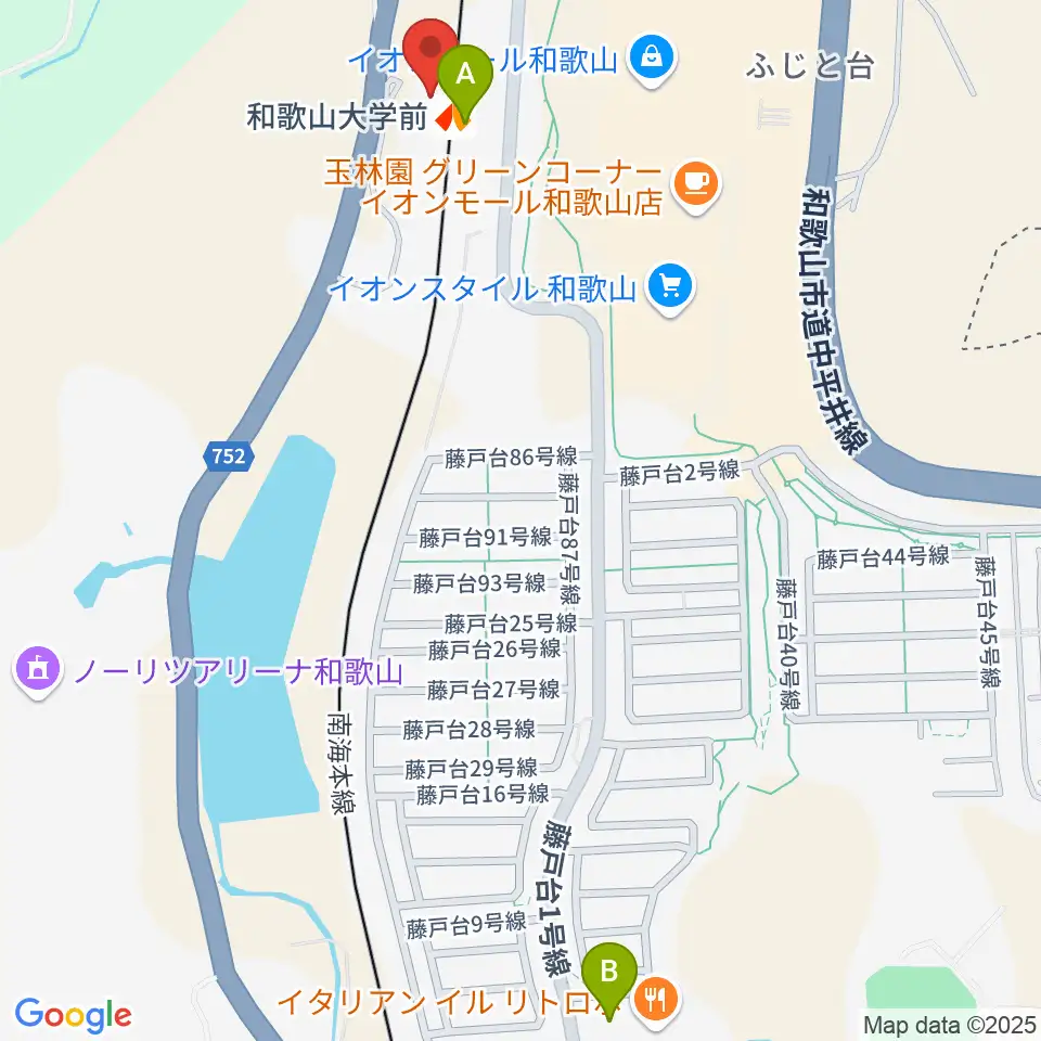 和歌山シェルター周辺のコンビニエンスストア一覧地図