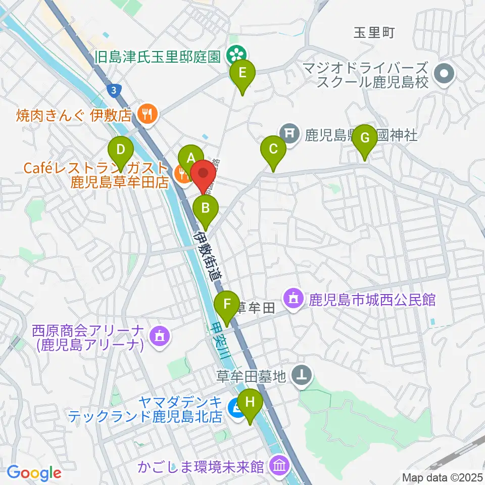 中央楽器周辺のコンビニエンスストア一覧地図