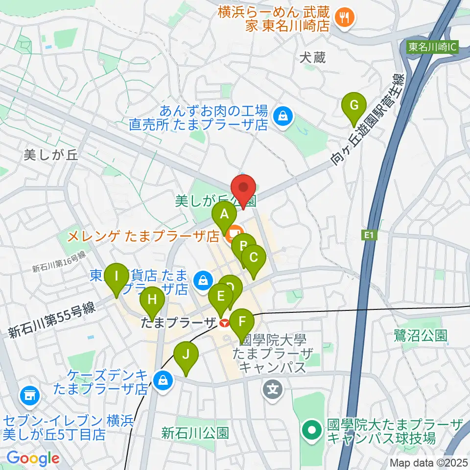 たまプラーザ STUDIO21周辺のコンビニエンスストア一覧地図
